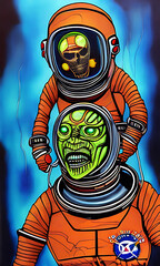 Generative AI , pop art vibrant color alien astronaut