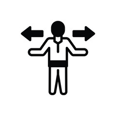 Black solid icon for uncertainty