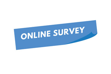 Online Survey text Button. Online Survey Sign Icon Label Sticker Web Buttons
