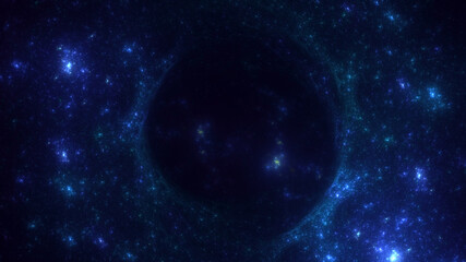 3D rendering abstract blue fractal light background