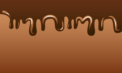 Chocolate Background. Chocolate is melted or dropped. Vector illustration