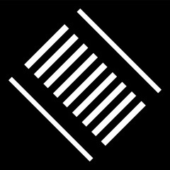 White crosswalk for safety walking across the street road slow down pedestrian traffic on black asphalt background top view flat vector design.