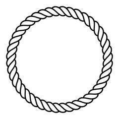 Round rope frame. Circle ropes, rounded border and decorative marine cable frame circles.