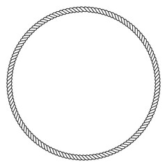Round rope frame. Circle ropes, rounded border and decorative marine cable frame circles. © andin