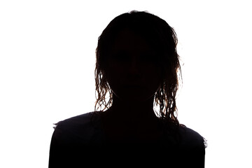 silhouette of a girl on a white background