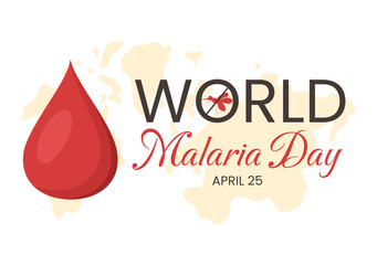 World Malaria Day on April 25 Illustration with Earth Protected from Mosquitoes in Flat Cartoon Hand Drawn for Web Banner or Landing Page Templates