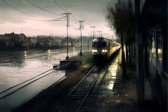 train, rails et gare