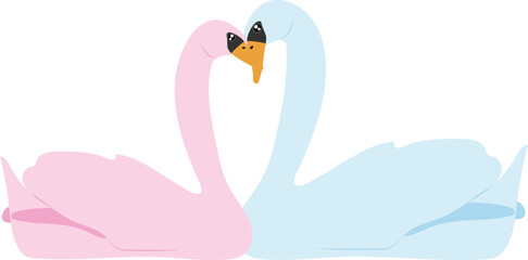 Swan in love vector image