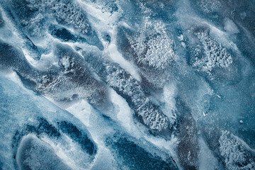 Abstract ice background. Detailed background texture of ice as a texture or background. Ice and snow. Arctic map