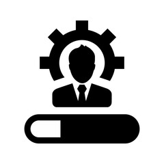 Mental ability icon. Black EPS