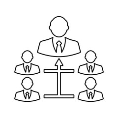 Business Hierarchy outline icon. Line art vector.