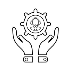 Business Support outline icon.