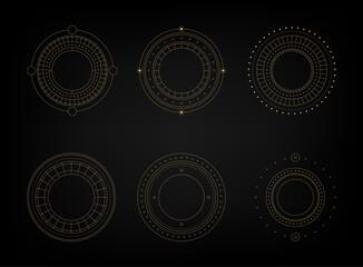 Magic circle. Mystical geometric symbol. Vector illustration.