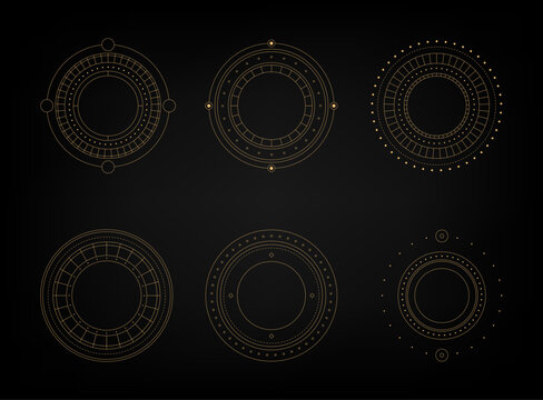 Magic circle. Mystical geometric symbol. Vector illustration.