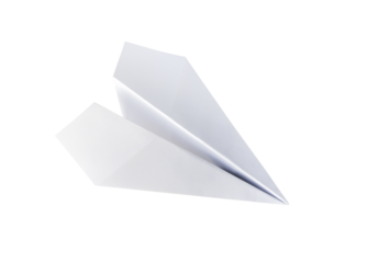Paper plane origami isolated on a white background