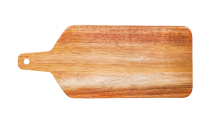 Wooden cutting board isolated on white