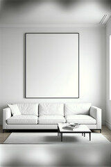 modern living room with painting mock-up, Painting Mock up in living room, empty painting on the wall 