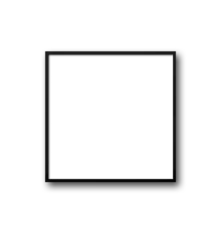 Fotobehang Black square picture frame hanging on a transparent background © daboost