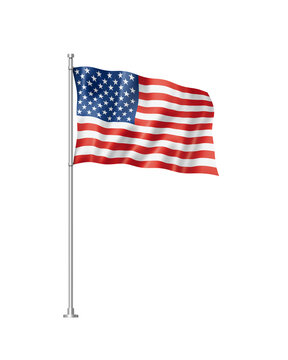 United States flag isolated on white