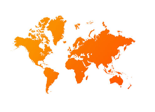 Fototapeta Orange world map illustration on transparent background