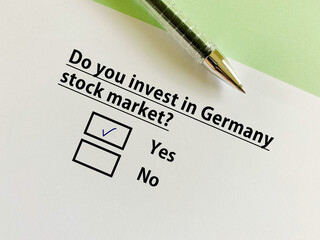 Questionnaire about stock market