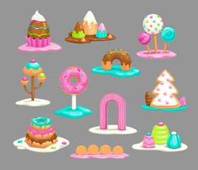 Sweet fantasy objects for candy land decor