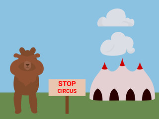 flat design stop circus vector illustration