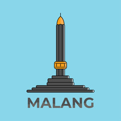 Tugu Malang or Malang City Hall Monument. One of the landmarks of Malang City which is located in front of the City Hall office.