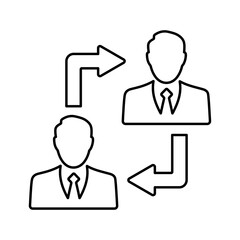 Employee Change outline icon. Line art vector.