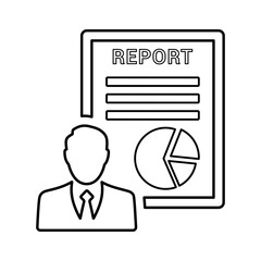 Employee Report outline icon. Line art design.