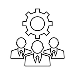 Expert Team outline icon. Line art .