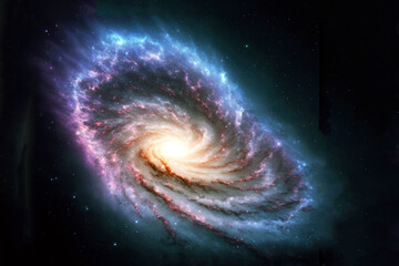 Spiral galaxy in space. Universe, stars and planets, Astronomy. Generative AI