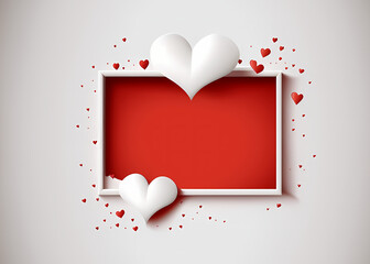 Abstract Valentine's Day Greeting card Mockup. Creative love banner. Digital illustration. AI