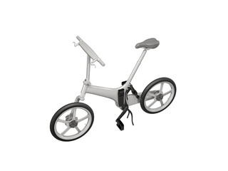 3D illustration of electric bicycle transformer for the city on white background no shadow