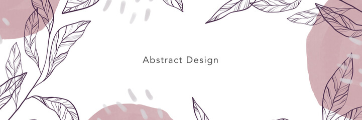 Abstract background with space for text. Smooth shapes, geometric shapes, lines, circles, spots, brush strokes. Hand drawn.