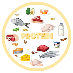 Variety of protein foods