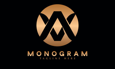 Alphabet AV or VA abstract monogram vector logo template