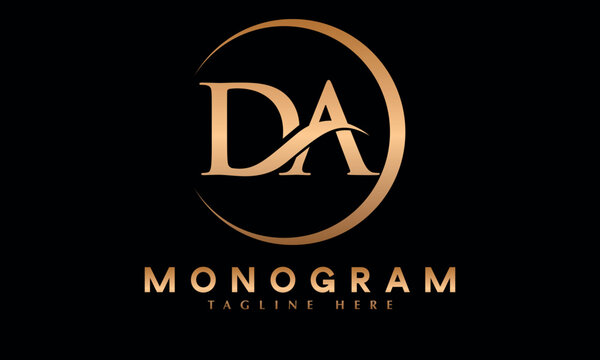 Alphabet da or ad initial logo abstract monogram vector logo template