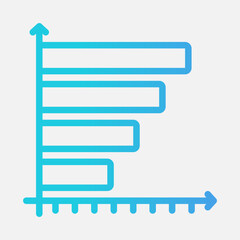 Fototapeta premium Bar chart icon in gradient style, use for website mobile app presentation