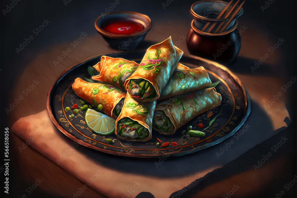 Sticker spring rolls two