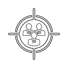 Team Goal outline icon. Line art design.