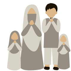 Faceless Muslim Family