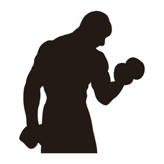 silhouettes of people or silhouettes of people exercising and fitness