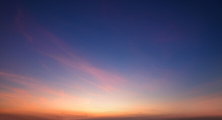 Obraz na płótnie Canvas Panoramic view of dawn sky background.