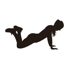 silhouettes of people or silhouettes of people exercising and fitness