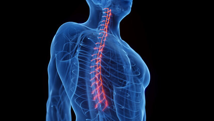 3D rendered medical illustration of a man's sympathetic nerves
