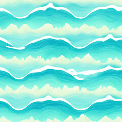 Fototapeta na wymiar Seamless waves on the beach pattern. Background. Generative AI