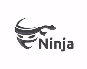 Ninja head silhouette mask logo symbol design template illustration inspiration