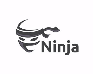 Ninja head silhouette mask logo symbol design template illustration inspiration © ShiipArts