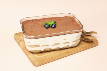 Concept of sweet food, tasty Tiramisu cake